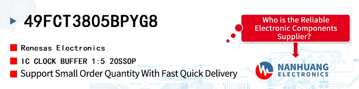 49FCT3805BPYG8 Renesas IC CLOCK BUFFER 1:5 20SSOP