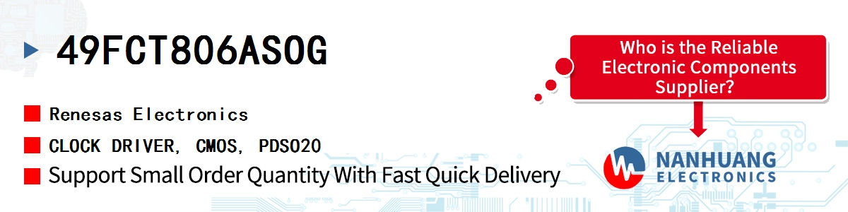 49FCT806ASOG Renesas CLOCK DRIVER, CMOS, PDSO20