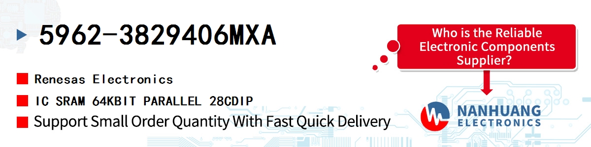 5962-3829406MXA Renesas IC SRAM 64KBIT PARALLEL 28CDIP