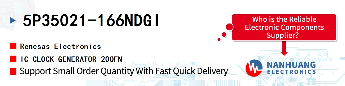 5P35021-166NDGI Renesas IC CLOCK GENERATOR 20QFN