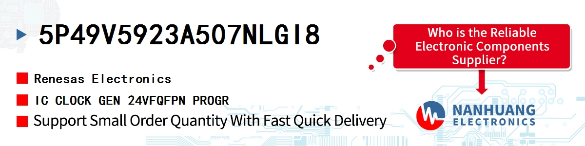 5P49V5923A507NLGI8 Renesas IC CLOCK GEN 24VFQFPN PROGR