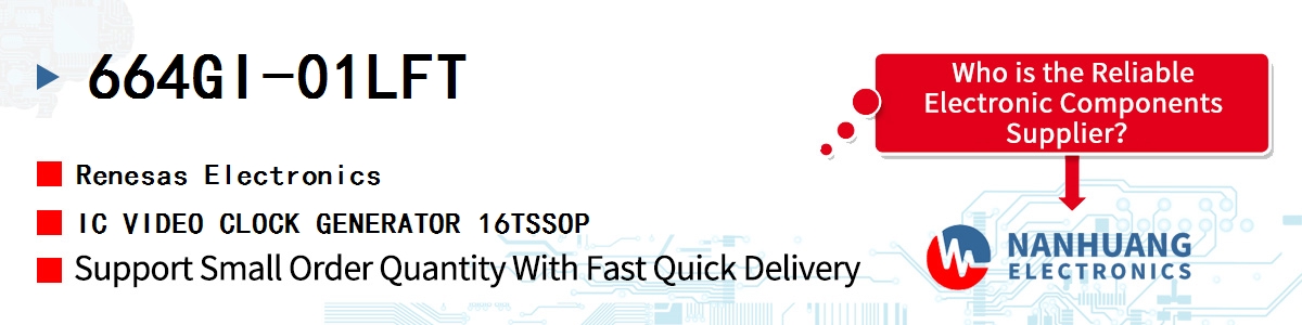664GI-01LFT Renesas IC VIDEO CLOCK GENERATOR 16TSSOP