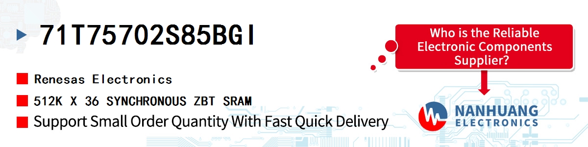 71T75702S85BGI Renesas 512K X 36 SYNCHRONOUS ZBT SRAM