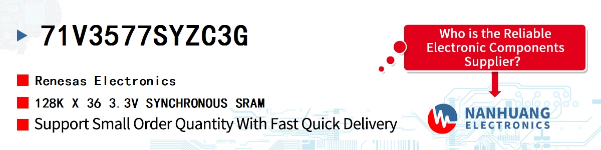 71V3577SYZC3G Renesas 128K X 36 3.3V SYNCHRONOUS SRAM