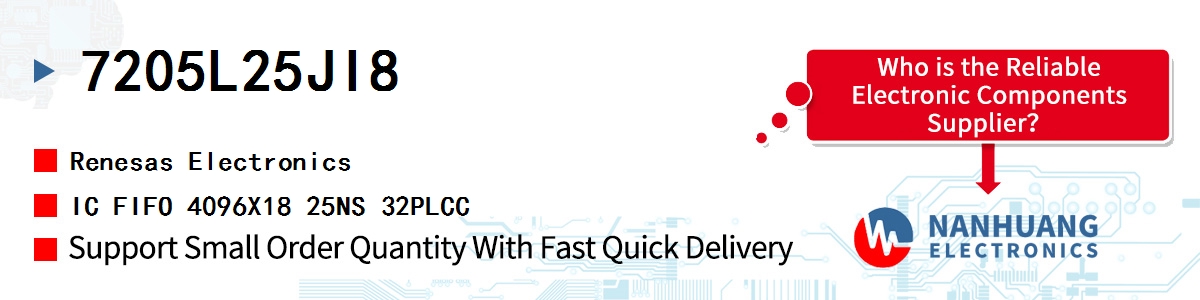 7205L25JI8 Renesas IC FIFO 4096X18 25NS 32PLCC