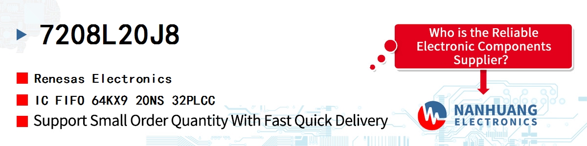 7208L20J8 Renesas IC FIFO 64KX9 20NS 32PLCC