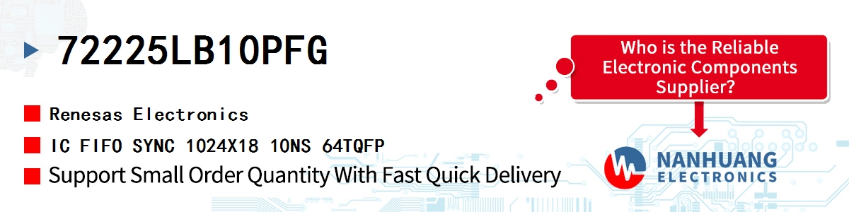 72225LB10PFG Renesas IC FIFO SYNC 1024X18 10NS 64TQFP