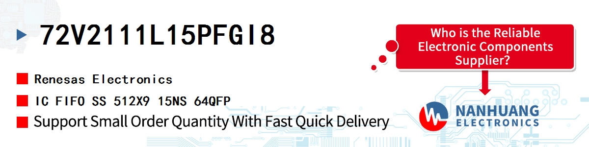 72V2111L15PFGI8 Renesas IC FIFO SS 512X9 15NS 64QFP