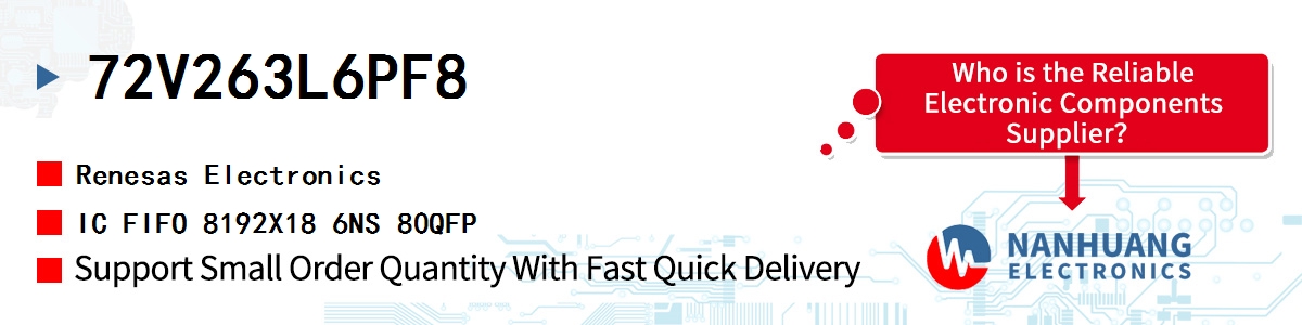 72V263L6PF8 Renesas IC FIFO 8192X18 6NS 80QFP