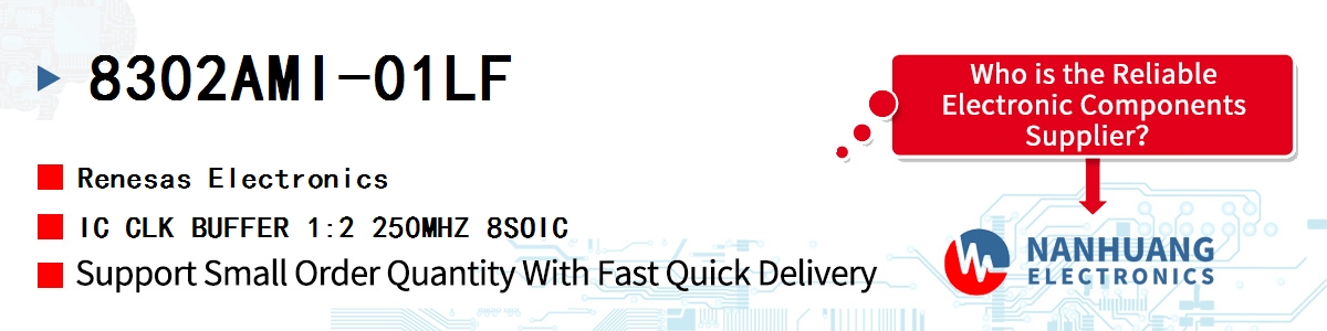 8302AMI-01LF Renesas IC CLK BUFFER 1:2 250MHZ 8SOIC