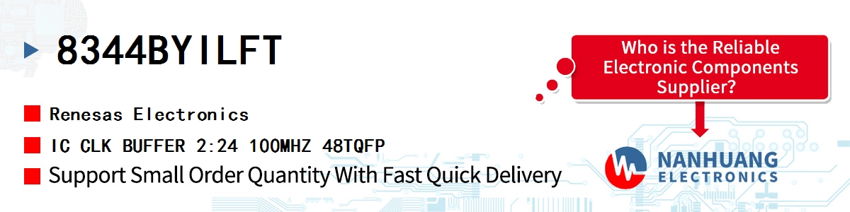 8344BYILFT Renesas IC CLK BUFFER 2:24 100MHZ 48TQFP
