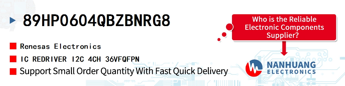 89HP0604QBZBNRG8 Renesas IC REDRIVER I2C 4CH 36VFQFPN