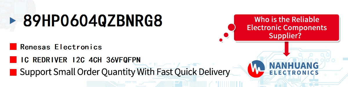 89HP0604QZBNRG8 Renesas IC REDRIVER I2C 4CH 36VFQFPN