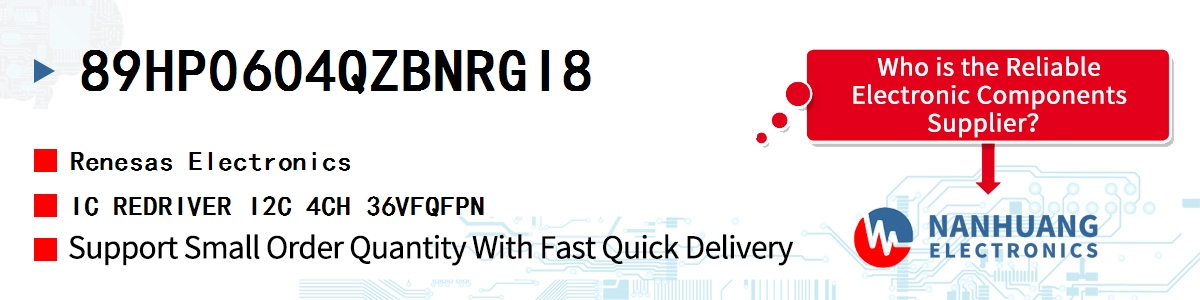 89HP0604QZBNRGI8 Renesas IC REDRIVER I2C 4CH 36VFQFPN