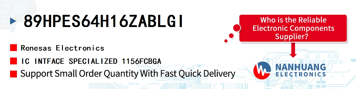 89HPES64H16ZABLGI Renesas IC INTFACE SPECIALIZED 1156FCBGA
