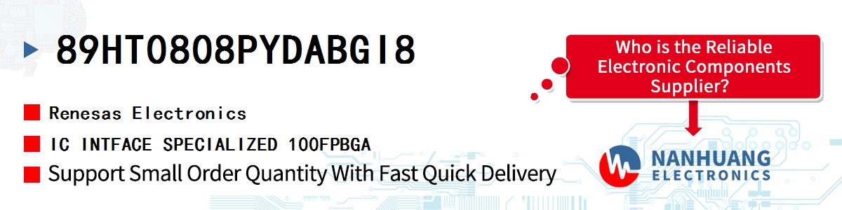 89HT0808PYDABGI8 Renesas IC INTFACE SPECIALIZED 100FPBGA