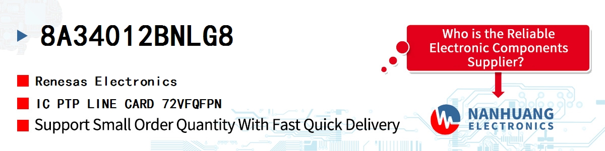 8A34012BNLG8 Renesas IC PTP LINE CARD 72VFQFPN