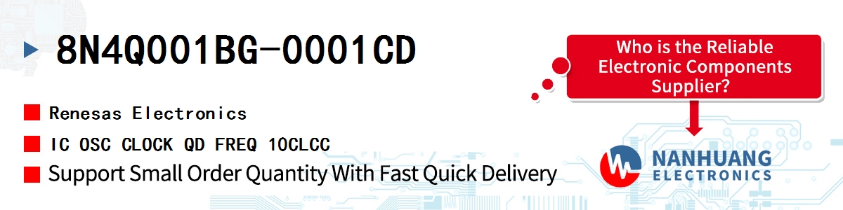 8N4Q001BG-0001CD Renesas IC OSC CLOCK QD FREQ 10CLCC