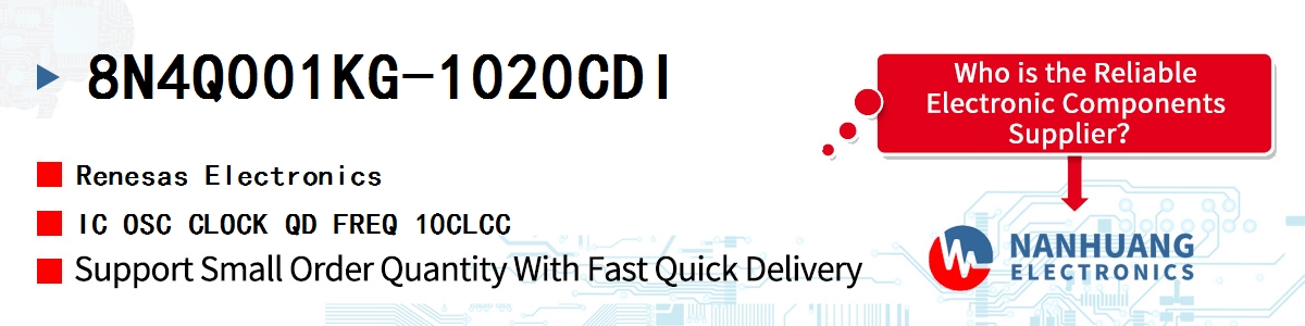 8N4Q001KG-1020CDI Renesas IC OSC CLOCK QD FREQ 10CLCC