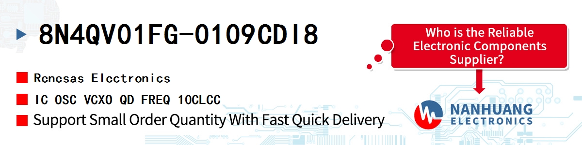 8N4QV01FG-0109CDI8 Renesas IC OSC VCXO QD FREQ 10CLCC