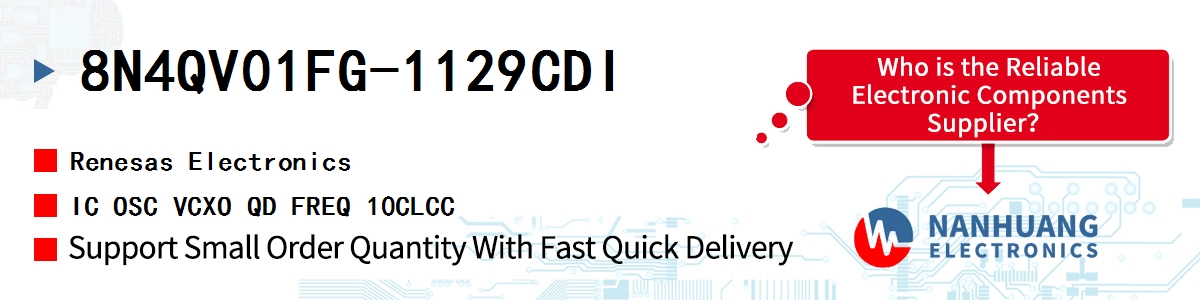 8N4QV01FG-1129CDI Renesas IC OSC VCXO QD FREQ 10CLCC