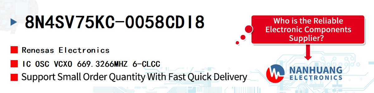 8N4SV75KC-0058CDI8 Renesas IC OSC VCXO 669.3266MHZ 6-CLCC