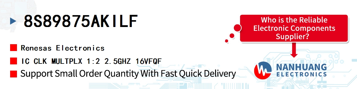 8S89875AKILF Renesas IC CLK MULTPLX 1:2 2.5GHZ 16VFQF