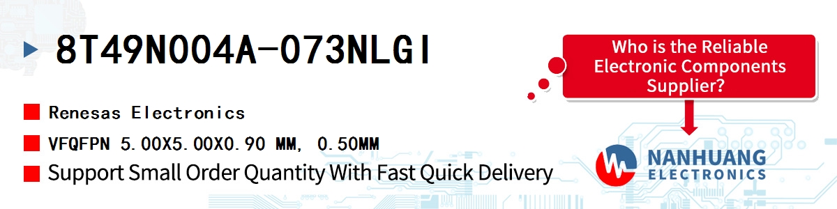 8T49N004A-073NLGI Renesas VFQFPN 5.00X5.00X0.90 MM, 0.50MM