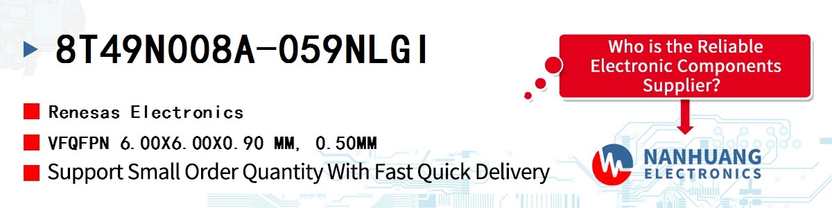 8T49N008A-059NLGI Renesas VFQFPN 6.00X6.00X0.90 MM, 0.50MM