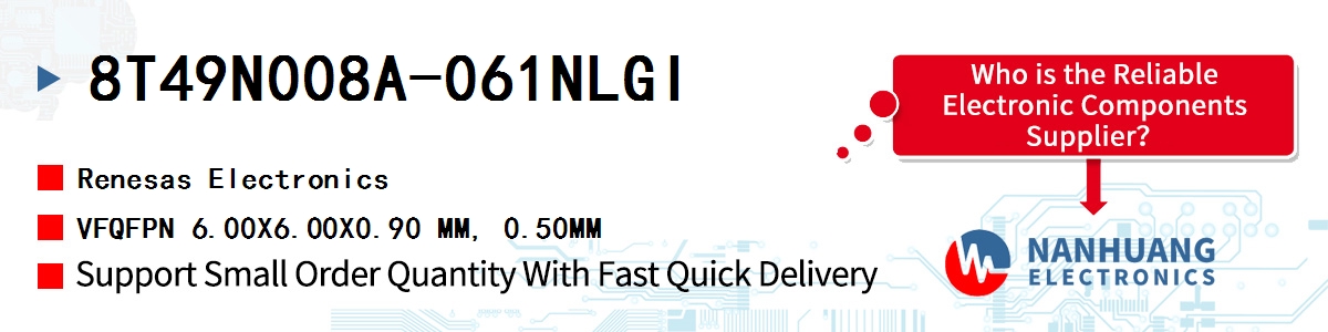 8T49N008A-061NLGI Renesas VFQFPN 6.00X6.00X0.90 MM, 0.50MM