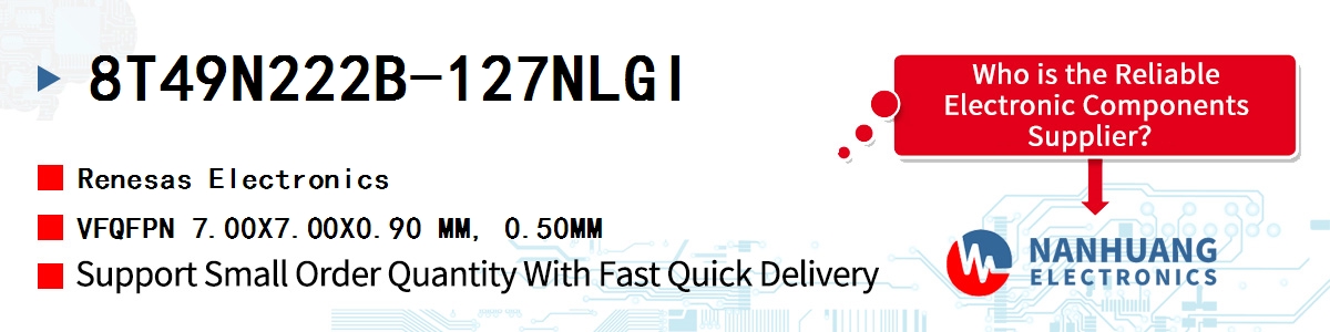 8T49N222B-127NLGI Renesas VFQFPN 7.00X7.00X0.90 MM, 0.50MM
