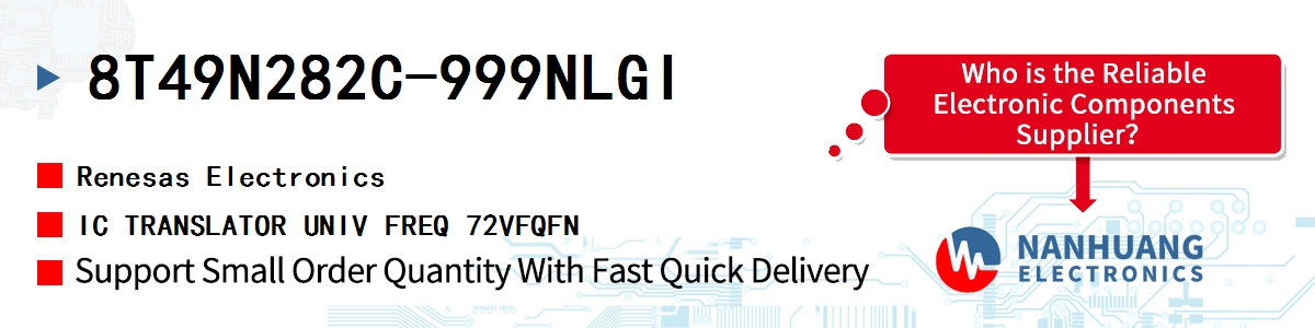 8T49N282C-999NLGI Renesas IC TRANSLATOR UNIV FREQ 72VFQFN