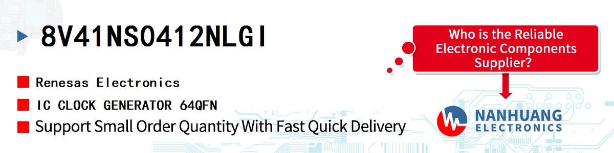 8V41NS0412NLGI Renesas IC CLOCK GENERATOR 64QFN