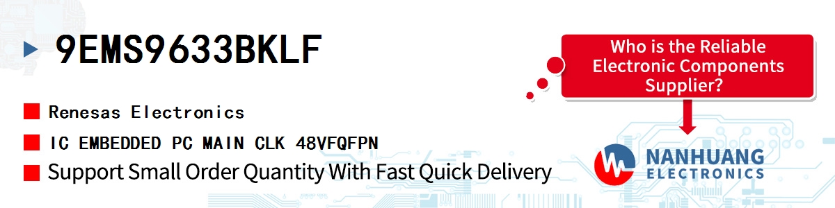9EMS9633BKLF Renesas IC EMBEDDED PC MAIN CLK 48VFQFPN