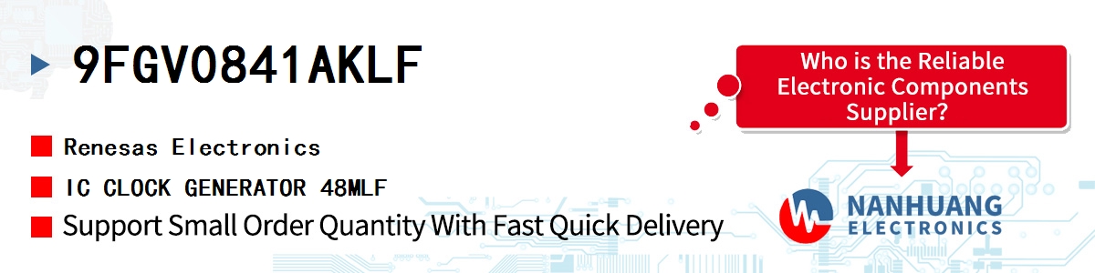 9FGV0841AKLF Renesas IC CLOCK GENERATOR 48MLF