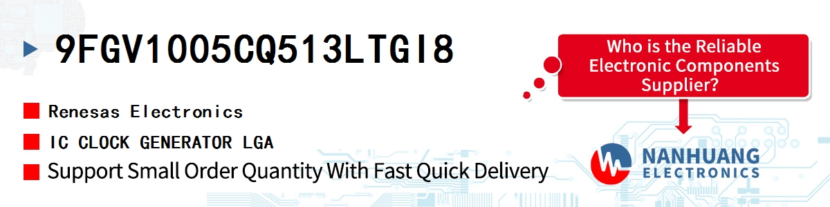 9FGV1005CQ513LTGI8 Renesas IC CLOCK GENERATOR LGA