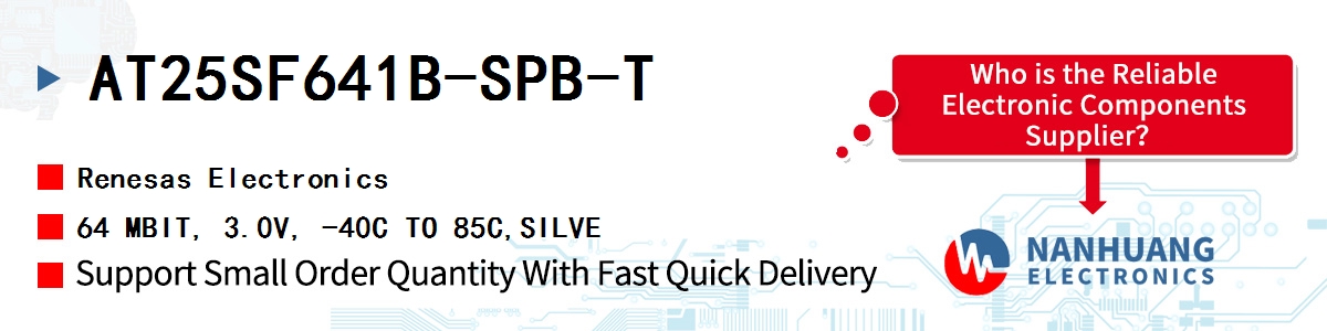 AT25SF641B-SPB-T Renesas 64 MBIT, 3.0V, -40C TO 85C,SILVE