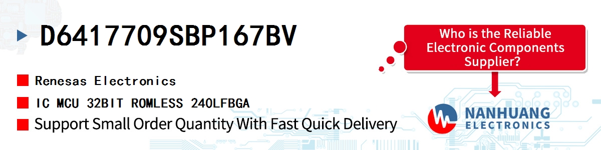 D6417709SBP167BV Renesas IC MCU 32BIT ROMLESS 240LFBGA