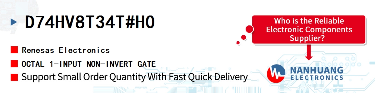 D74HV8T34T#H0 Renesas OCTAL 1-INPUT NON-INVERT GATE