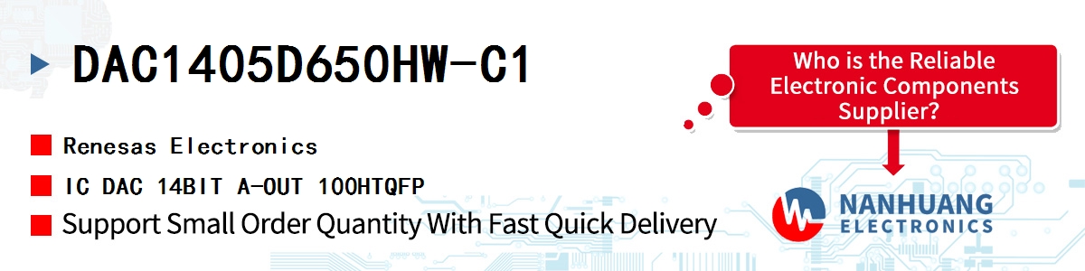 DAC1405D650HW-C1 Renesas IC DAC 14BIT A-OUT 100HTQFP