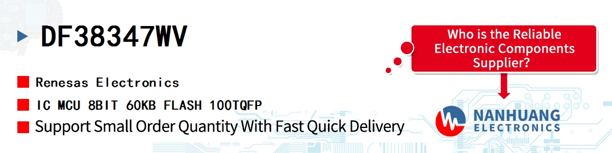 DF38347WV Renesas IC MCU 8BIT 60KB FLASH 100TQFP