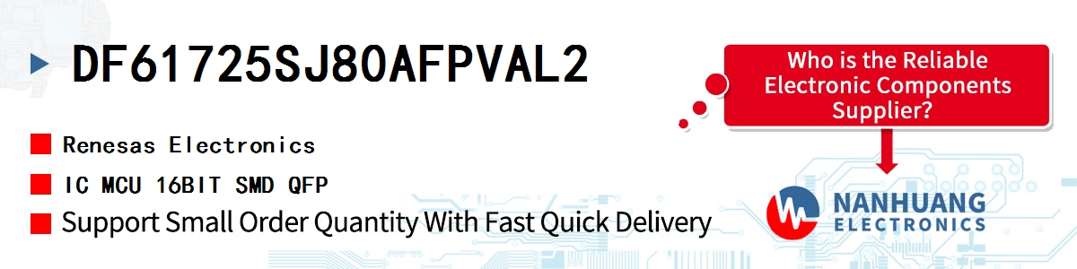 DF61725SJ80AFPVAL2 Renesas IC MCU 16BIT SMD QFP