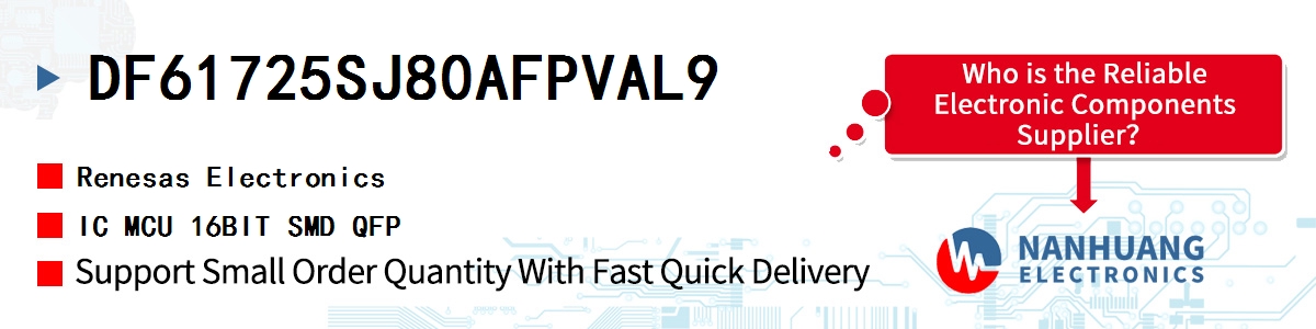 DF61725SJ80AFPVAL9 Renesas IC MCU 16BIT SMD QFP