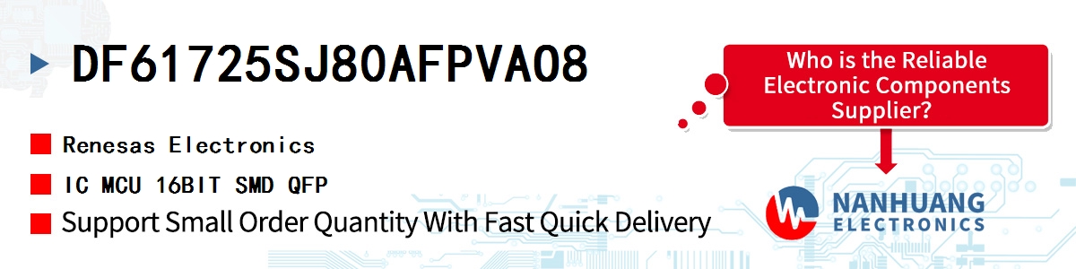 DF61725SJ80AFPVAO8 Renesas IC MCU 16BIT SMD QFP