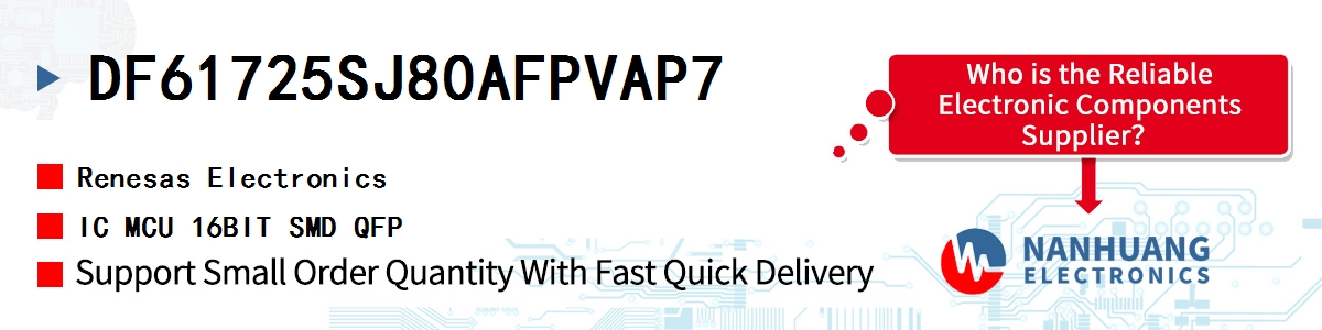 DF61725SJ80AFPVAP7 Renesas IC MCU 16BIT SMD QFP