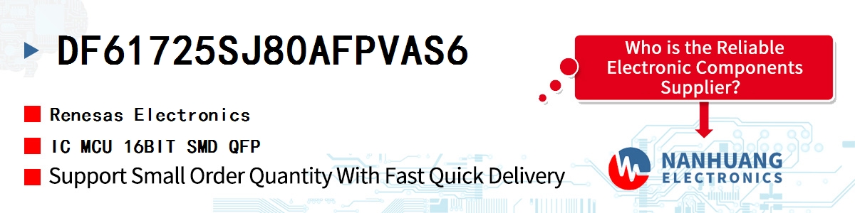 DF61725SJ80AFPVAS6 Renesas IC MCU 16BIT SMD QFP