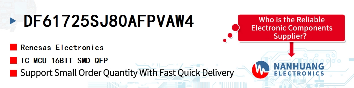 DF61725SJ80AFPVAW4 Renesas IC MCU 16BIT SMD QFP