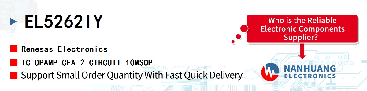 EL5262IY Renesas IC OPAMP CFA 2 CIRCUIT 10MSOP