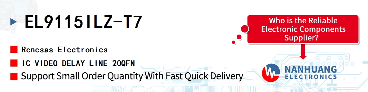 EL9115ILZ-T7 Renesas IC VIDEO DELAY LINE 20QFN