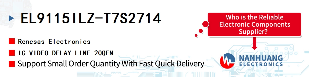EL9115ILZ-T7S2714 Renesas IC VIDEO DELAY LINE 20QFN